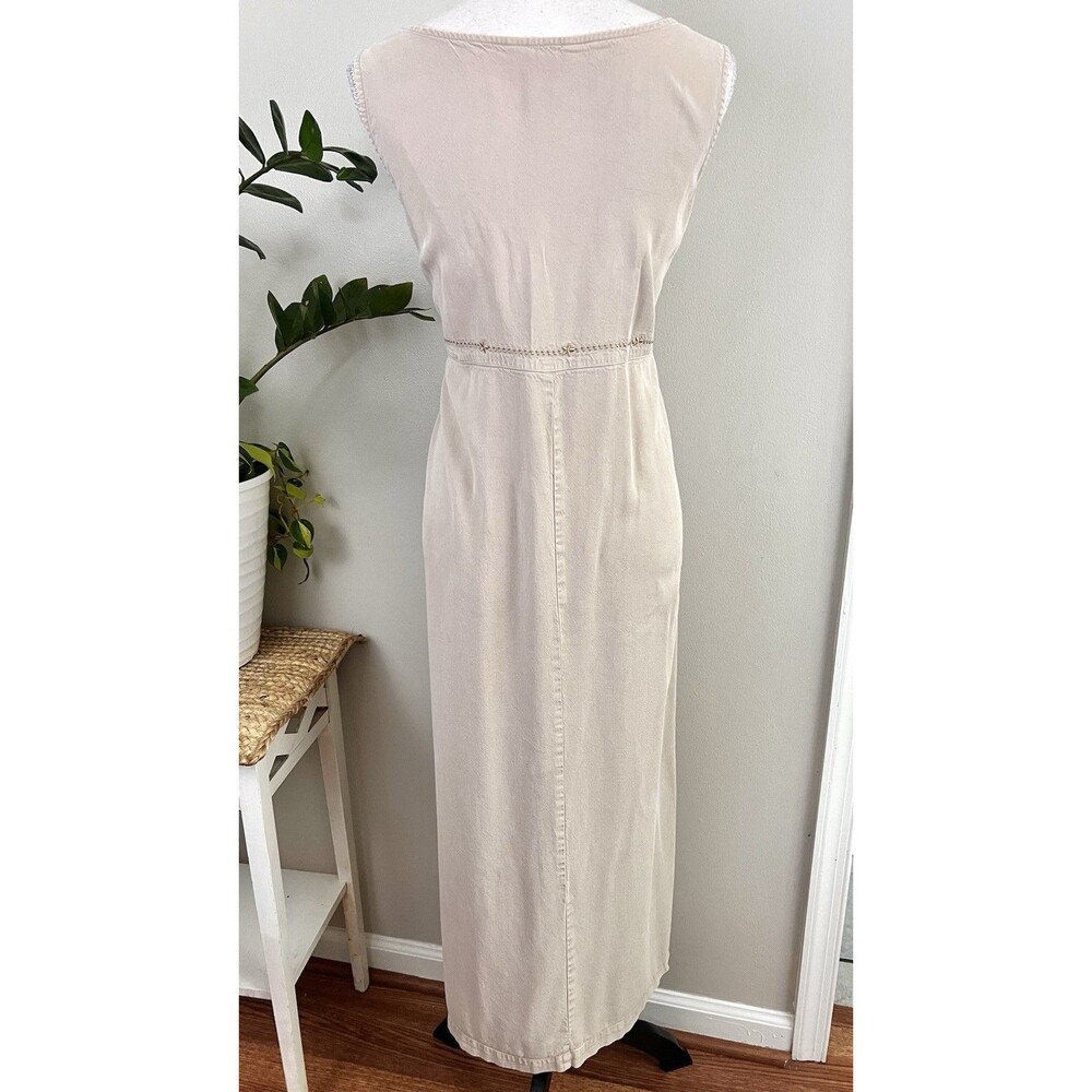 VIntage Outfit JPR Beige Linen Feel Maxi Dress Coastal Lagenlook Resort Wear XL - Picture 6 of 8